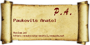 Paukovits Anatol névjegykártya